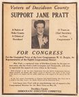 Campaign Flyer for Jane Pratt for Congress